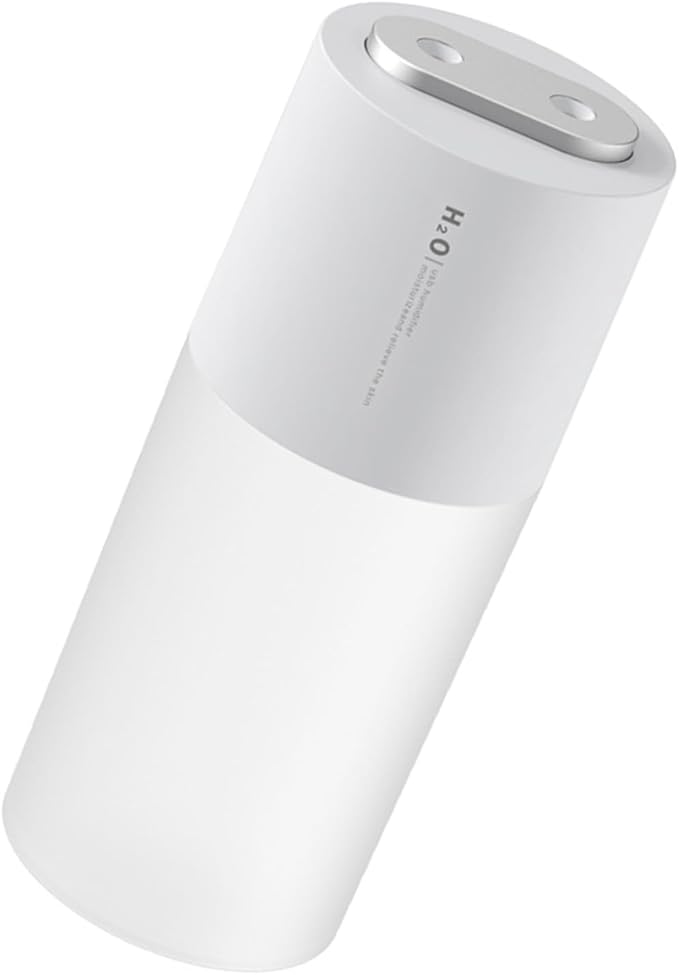 Mini Humidifier Portable USB Humidifier Double Spray Small Mist Humidifiers Desktop Humidifier for Car, Office, Indoor, Bedroom, Travel (White)