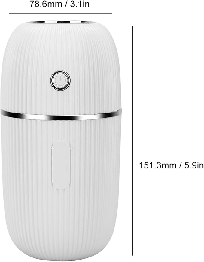Portable Mini Humidifier, Air Diffuser Mist Humidifier for Home, Living Room, Kidsroom, Bedroom, Office & Car (White)