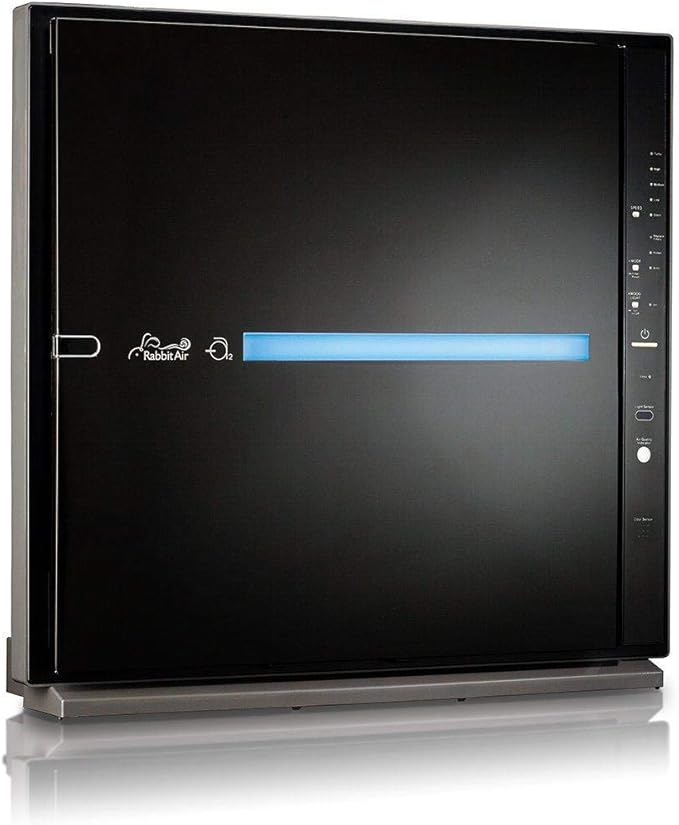 Rabbit Air, MinusA2 Air Purifiers for Home, Ultra Quiet HEPA Air Purifier - Wall Mountable Air Purifiers for Home Large Room, Allergies, Dust, Mold, Smoke & VOCs - (SPA-780N, Black, Germ Defense)