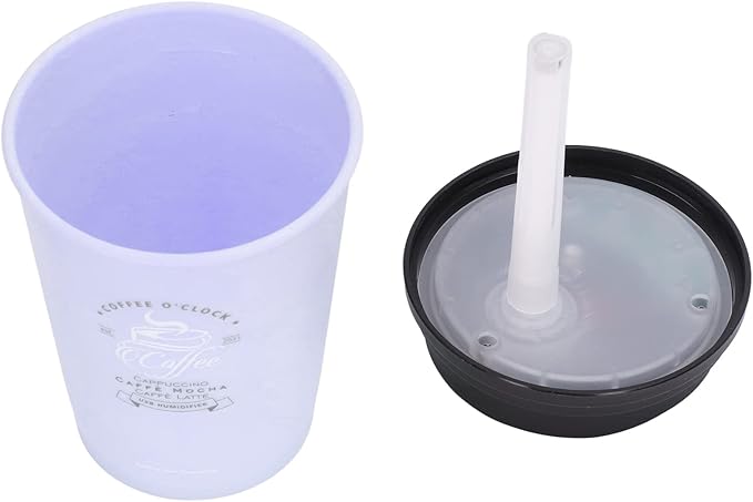 Mini Humidifier, USB 300ml Coffee Cup Low Noise Auto Off Desk Humidifier, Car Humidifier Diffuser, Small Humidifier, Portable Humidifier for Travel, Cute Humidifiers for Bedroom Home Office(Purple)