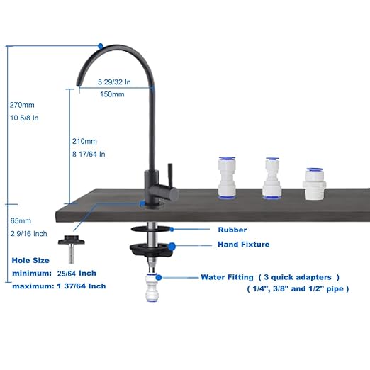 Brushed Nickel Drinking Water Purifier Faucet,Filtered Water Faucet for Kitchen, Sus304 Stainless Steel Beverage Faucet for Under Sink Water Reverse Osmosis Filter System with 1/2" 1/4" 3/8" Tube