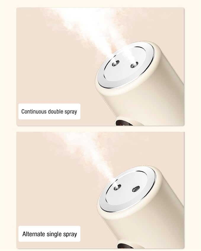 Portable Mini Humidifier, 300ML Cool Mist Humidifiers with Stand, Quiet USB Desktop Humidifier with 2 Mist Mode for Baby Bedroom Travel Office Home, Quiet Mini Humidifiers(Beige)