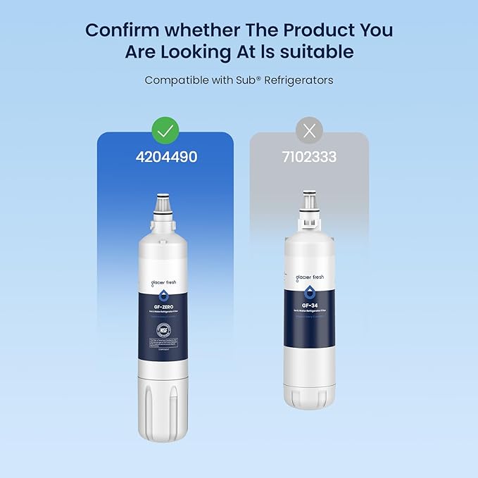 GLACIER FRESH Water Filter Replacement for Sub-Zero 4204490, 4290510, 9030868 Refrigerator Water Filter, 3 Pack