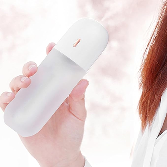Asixxsix Mini Portable Humidifier, 100ml Cool Mist Humidifiers, USB Rechargeable Humidifier Wand, Travel Personal Humidifiers for Office, Bedroom, Quiet to Operate (White)