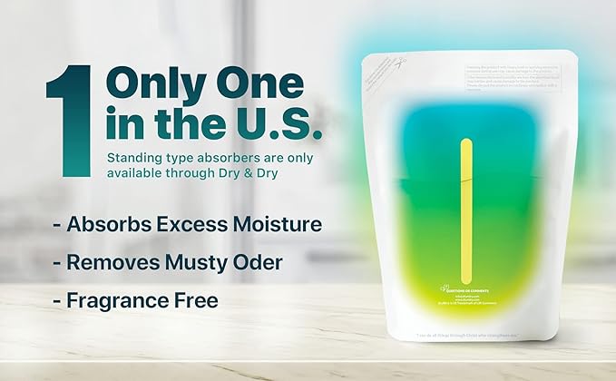 Dry & Dry [4 Packs Standing Moisture Absorbers to Control Excess Moisture for Basement, Closets, Bathrooms, Laundry Rooms - Moisture Absorbers Moisture Absorber