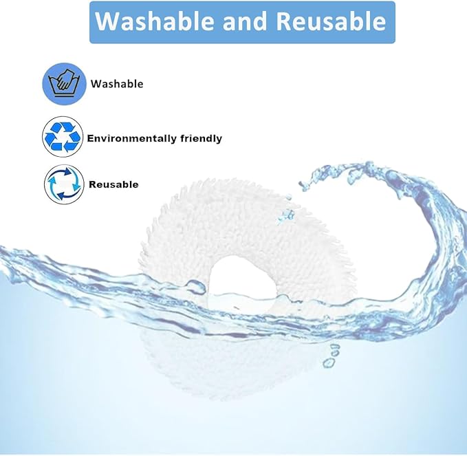 12 Pack Replacement Mop Pads Compatible with Narwal Freo X/Z Ultra Z10 Freo Pro J3 J4 YJCC012 YJCC015 Microfiber Resuable Mop Cloth Robot Vacuum Cleaner Accessories, White