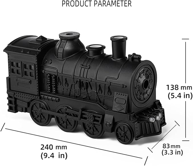 Oil Diffuser, Ultrasonic Cute Cooking Locomotive Steam Express Train Flame Aroma Diffuser Humidifier Cool Mist with Jellyfish Smokes, Lights & Sound, for Men, Dad, Kids, Boyfriend