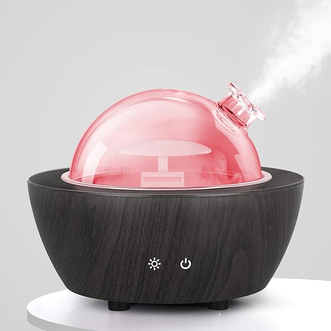 Glass Essential Oil Diffusers ,280ml Aromatherapy Diffuser for Essential Oils Large Room, BPA-Free Cool Mist Humidifier with 7 Colors Lights Auto Off for for Office, Home, Yoga, Spa
