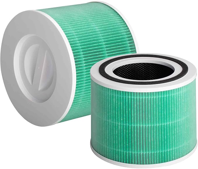 Core 300 Air Purifier Replacement HEPA Filter (Toxin Absorber)for LEVOIT Core 300-P/300S, H13 True HEPA + Activated Carbon, 99.97% Dust Pollen Pet Dander Smoke, 2 Pack (green)