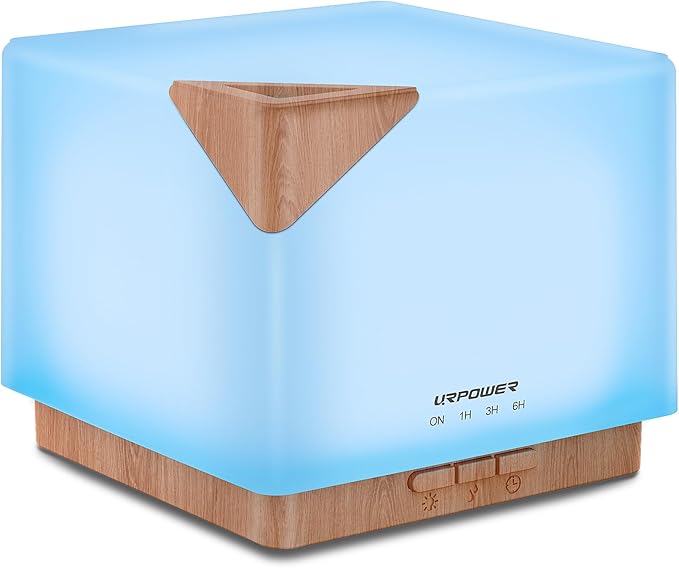URPOWER Aromatherapy Essential Oil Diffuser Humidifier, 700ml Large Capacity Modern Ultrasonic Aroma Diffusers Running 20+ Hours with Adjustable Mist Mode/4 Timer Settings for Home Office Study