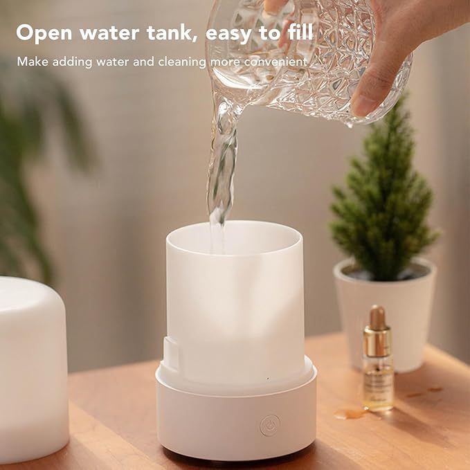 Portable Mini Humidifiers, Desktop Air Humidifier 120ml Cool Mist Humidifier Quiet USB Humidifiers with Night Light for Home