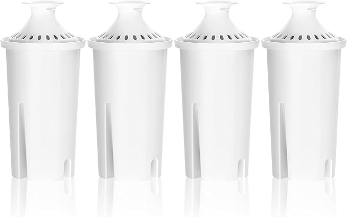 Overbest NSF Certified Pitcher Water Filter, Replacement for Brita® Pitchers and Dispensers, Brita® Classic 35557, OB03, Mavea® 107007, and More, Includes 4 Filters