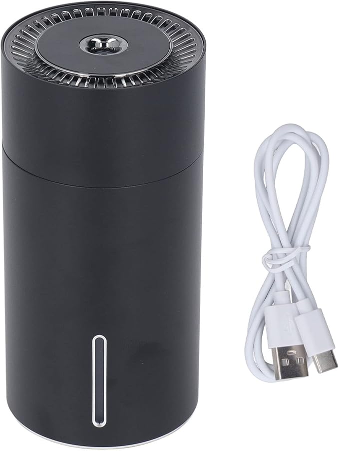 Car Diffuser for Essential Oils, Portable Humidifiers for Travel 7 Color Car Essential Oil Diffuser USB Humidifier(Black)