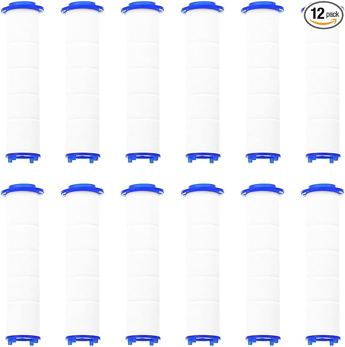 uxcell 12 Pcs Shower Head Filter 3.5 Inch PP Cotton Filter Cartridge Replacement High-Pressure Handheld Fan Shower Jet Sets