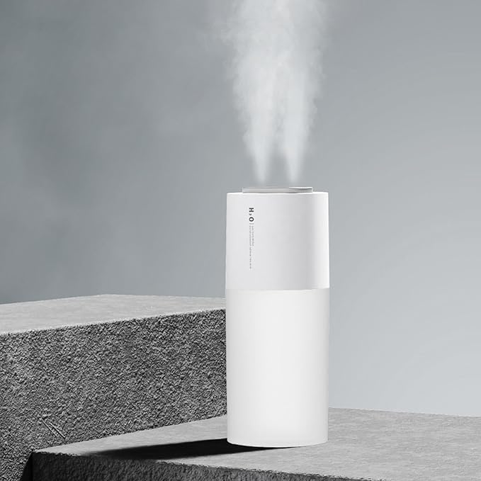 Mini Humidifier Portable USB Humidifier Double Spray Small Mist Humidifiers Desktop Humidifier for Car, Office, Indoor, Bedroom, Travel (White)