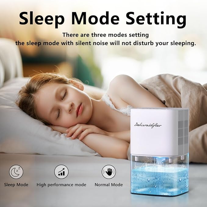 Dehumidifier 1800ML 63OZ Small Dehumidifiers for Home 230 Ft² Safety Dehumidification Adjustable 10 Color Lights 5 Timers 3 Setting Modes Auto Shut Off Protection Low Noise For Bedroom Bathroom