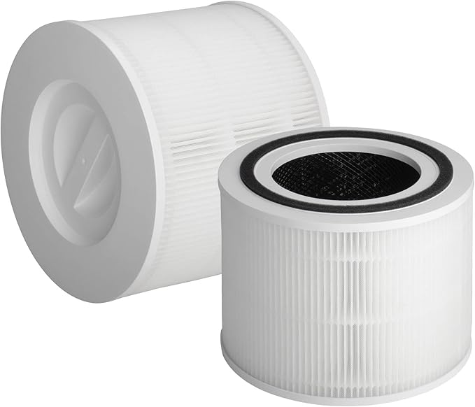 Core 300 Air Purifier Replacement HEPA Filter (3-in-1 Balance)for LEVOIT Core 300-P/300S, H13 True HEPA + Activated Carbon, 99.97% Dust Pollen Pet Dander Smoke, 2 Pack (white)