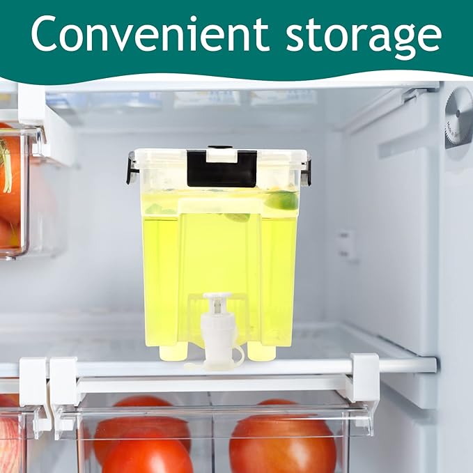 1 Gallon Drink Dispenser For Fridge,Beverage Dispenser With Spigot. Milk,Lemonade Dispenser,Juice Containers With Lids For Fridge, Parties And Dairly Use,100% Sealed And Filter screen