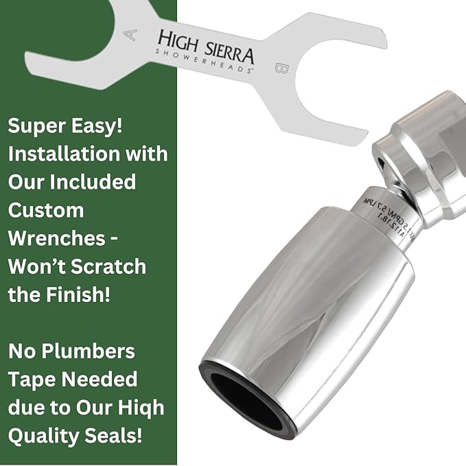 High Sierra Showerheads® - CLASSIC™ Solid Metal 2.0 GPM Award Winning, High Pressure Shower Head, Patented Nozzle Never Clogs - Brushed Nickel Finish