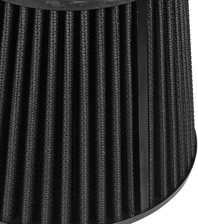 Kyostar Universal Carbon Fiber 3 Inch 76mm Air Intake Cone Filter Replacement Quality Dry Air Filter, Black