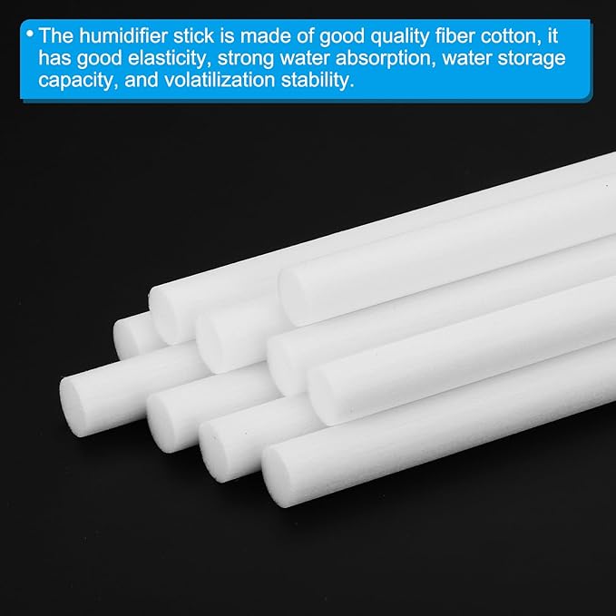PATIKIL Humidifier Cotton Filter Sticks, 10 Pcs Refill Sticks Filter Wicks Replacement for USB Mini Humidifiers Portable Diffuser (2.76'' x 0.39''), White