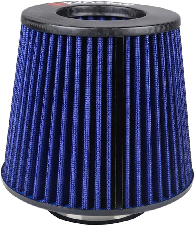 Kyostar Universal Carbon Fiber 3.5 Inch 89mm Air Intake Cone Filter Replacement Quality Dry Air Filter, Blue