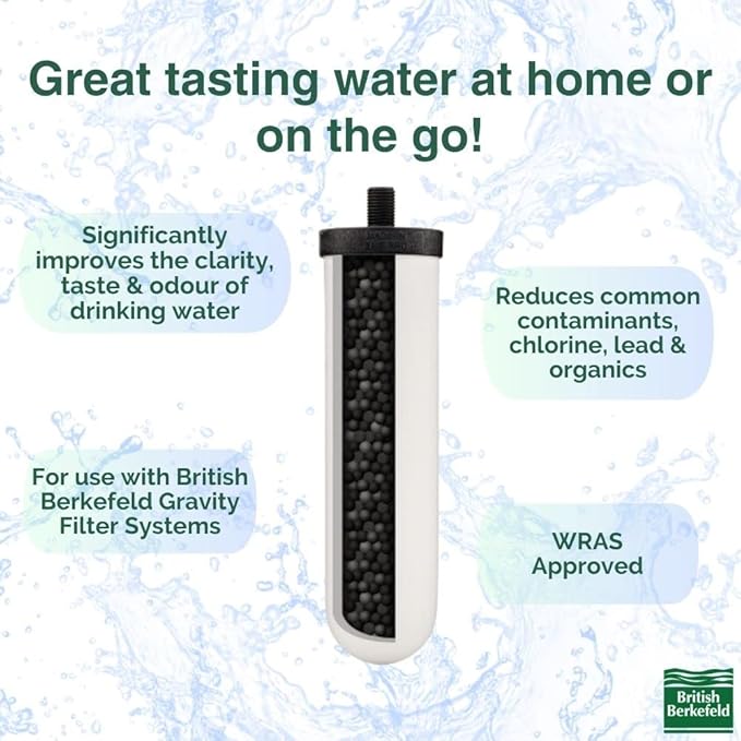 British Berkefeld Doulton Water Element Candle Compatible with Berkey Water Filter Replacement for BB9-2 Gravity Water Filter System 1- Single