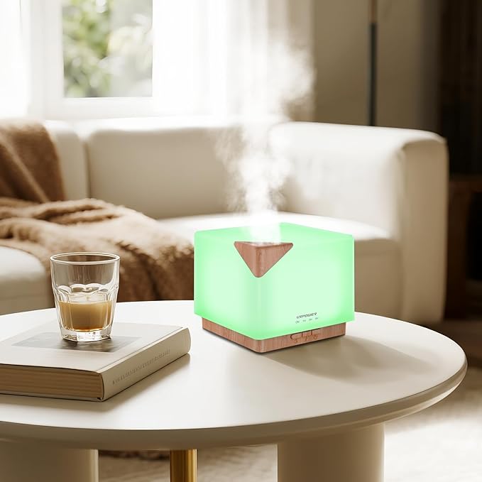 URPOWER Aromatherapy Essential Oil Diffuser Humidifier, 700ml Large Capacity Modern Ultrasonic Aroma Diffusers Running 20+ Hours with Adjustable Mist Mode/4 Timer Settings for Home Office Study