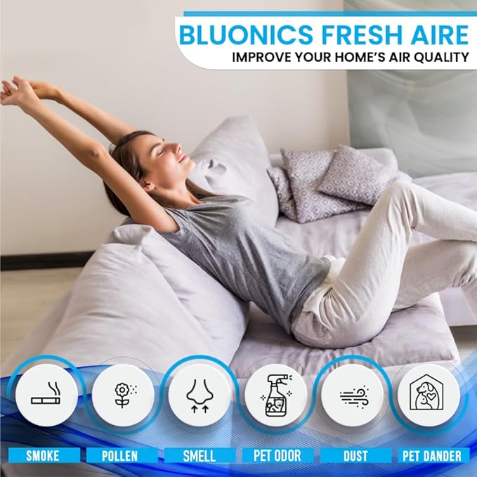 Bluonics Fresh Aire Water Based Air Revitalizer with 7 LED Color Changing Light. Air Freshener for Small and Large Rooms