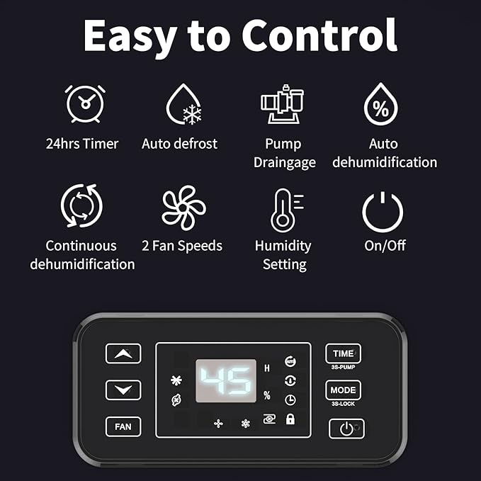Shinco Commercial Dehumidifiers with Pump, 200 Pints Industrial Dehumidifier for Crawl Spaces, Basements Warehouse and Large Spaces up to 8,000 Sq Ft