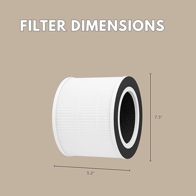 Nispira TD-1500 4-in-1 True HEPA Replacement Filters for Tredy Air Purifier TD-1500, 2 Pack