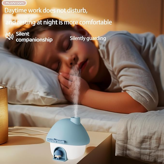 Humidifier for Bedroom,Portable Humidifier,Baby humidifiers with 7 modes of sunset atmosphere lighting and 2 modes of night light,two spray modes,suitable for children,bedroom and office