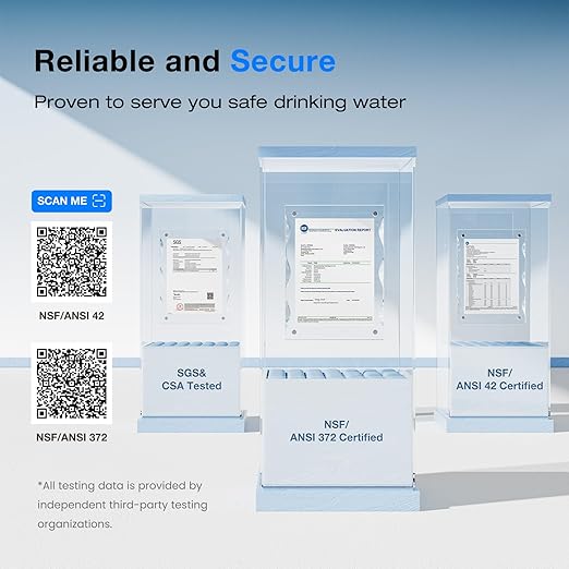 Purewell 2.25G Gravity Water Filter System with Water Level Window, 3-Stage 0.01μm Ultra-Filtration Stainless Steel Countertop System with 2 Filters and Stand, Reduce 99% Chlorine, PW-KS