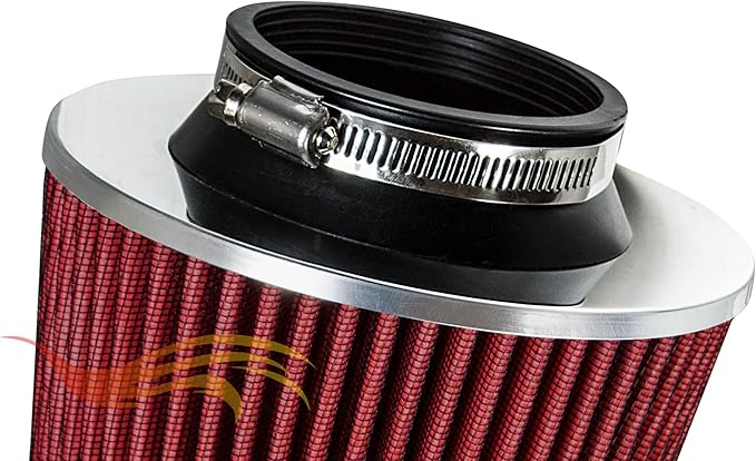 RED 2.75" 70 mm Inlet Cold Air Cone Replacement Quality Performance Washable Clamp-On Dry Air Filter