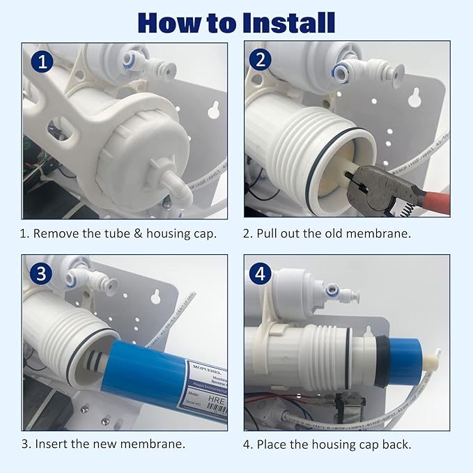 100 GPD RO Membrane Filter Replacement, Reverse Osmosis Membranes, Compatible for iSpring PH100 / RCC100P / RCC1UP / RCC1UP-AK/APEC ROES-100 / Express Water RO10DX / RO10DXBN (1 Pack)