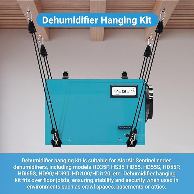 Dehumidifier Hanging Kit, Dehumidifier Joist Hanging Kit for Crawl Space and Basement Dehumidifiers, Helps Reduce Noise and Vibration of The Unit