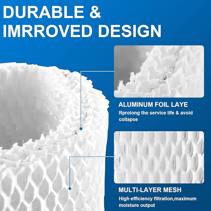 TOMOON WF2 Humidifier Filter Replacement for Vic.ks V3500 V3100 V3900 V3700 VEV320 Ka z 3020 & Re-Lion WA-8D Cool Mist Humidifiers,Pack of 4