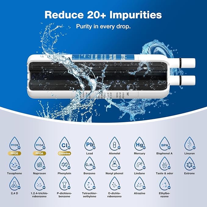 W10295370A Water Filter for Everydrop filter 1 Whirlpool Refrigerator Replacement Compatible with EDR1RXD1, Filter 1, WHR1RXD1, W10295370, KAD1RXD1, P8RFWB2L, P8WB2L, P4RFWB (White, 2 Pack)
