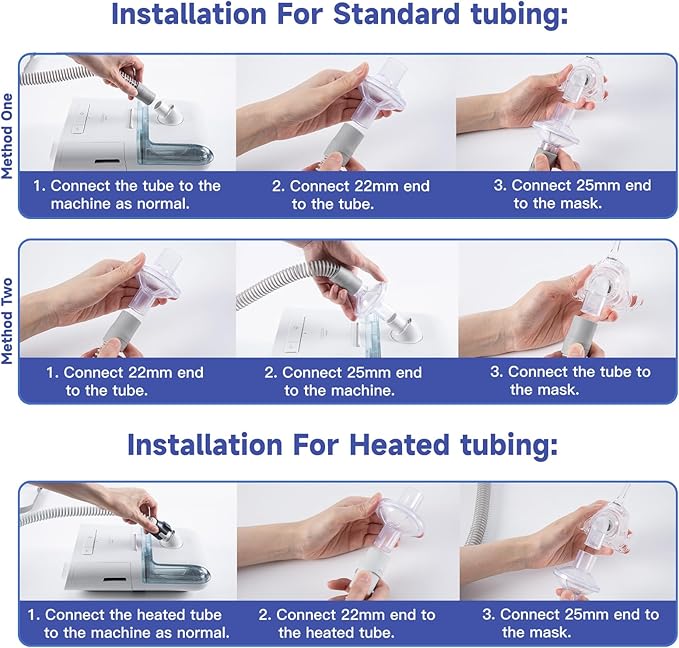 12-Pack CPAP Filters, Universal CPAP Inline Filter for CPAP and BiPAP Machines, Compatible with ResMed & Dreamstation Size 22mm & 25mm CPAP Tube, CPAP Supplies