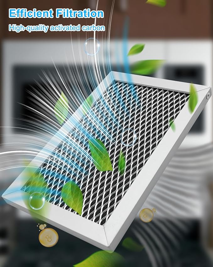 Charcoal Filter Fit for GE Microwave Oven JVM6175SF1SS JVM6175SK1SS JVM6175SK2SS JVM6175SK3SS, Microwave Filter with Activated Carbon