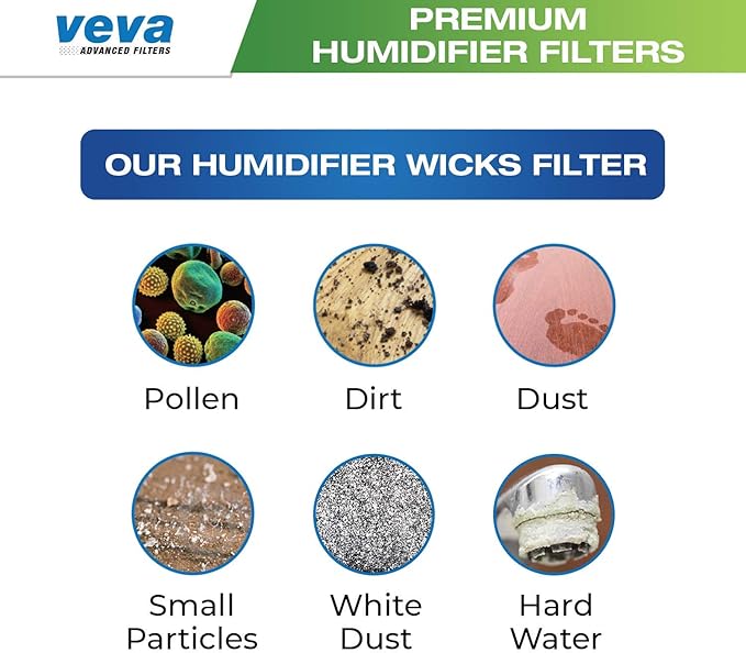 VEVA 4 Pack Premium Humidifier Filters Replacement for Holmes Filter B, HWF64, and Other Sunbeam Bionaire Cool Mist Humidifiers