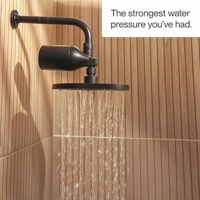 Afina Shower Head Filter - Shower Filter for Hard Water | High Pressure Shower Water Filter - Improves Skin & Hair by Removing Chlorine & Heavy Metals, Transform Your Shower Head with Filters (Black)