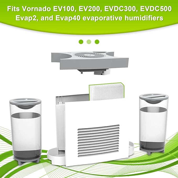 MD1-0034 Humidifier Filters Wick,Compatible with Vornado Humidifier Replacement Filter Model:Ev100,Ev200, Evap2,Evdc300,Evap40 Evdc500,Evaporative Humidifiers -(2 Pack)