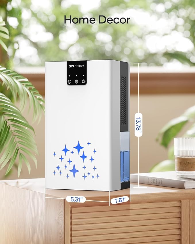 Dehumidifier, 95 OZ Water Tank Dehumidifiers for Home, 1000 sq. ft. Dehumidifier for Basement Bathroom Bedroom with Auto Shut Off, 7 Colors LED Light, Quiet Dehumidifiers with Sleep Mode, White