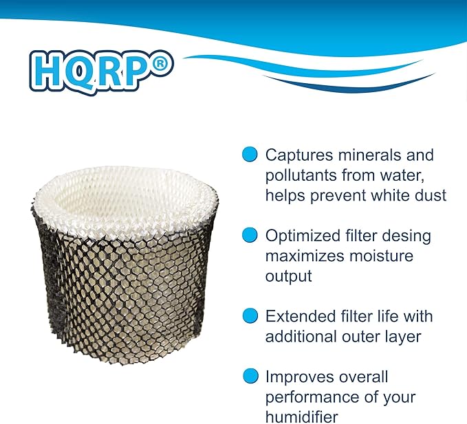 HQRP Wick Filter Compatible with Honeywell HC-888 HC-888N Filter C for HCM-890 HCM890 HEV320 HEV320B HEV320W HCM-890B HCM-890C HCM-890-20 HCM-890LTG HCM-890MTG HCM-890LWS Humidifiers