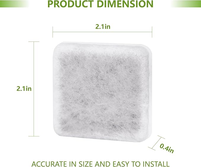 Pet Water Fountain Charcoal Replacement Filters Compatible with Petmate Replendish Mason Gravity Waterers, Automatic Cat Dog Water Bowl Dispenser Filters Replacement(6 Pack)