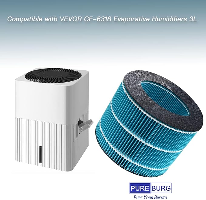 PUREBURG Replacement Humidifier Filter Compatible with VEVOR CF-6318 Evaporative Humidifiers 3L Evaporation Mat,2-Pack