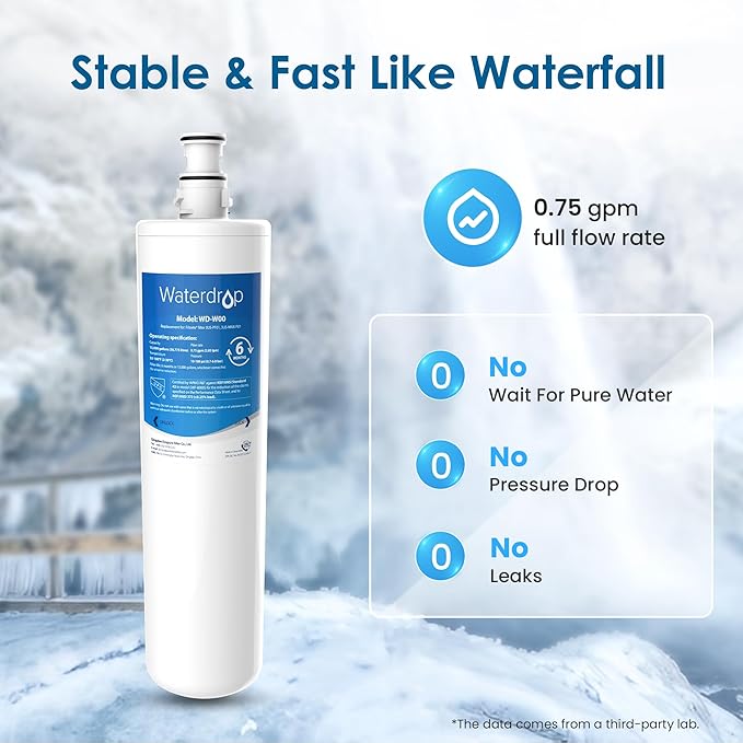 Waterdrop 3US-MAX-F01 Replacement Filter, Replacement for Filtrete® 3US-PF01, 3US-PS01, Maximum 3US-MAX-S01, Aqua-Pure C-Cyst-FF, Manitowoc K-00337, K-00338, NSF/ANSI 42 Certified, Pack of 2