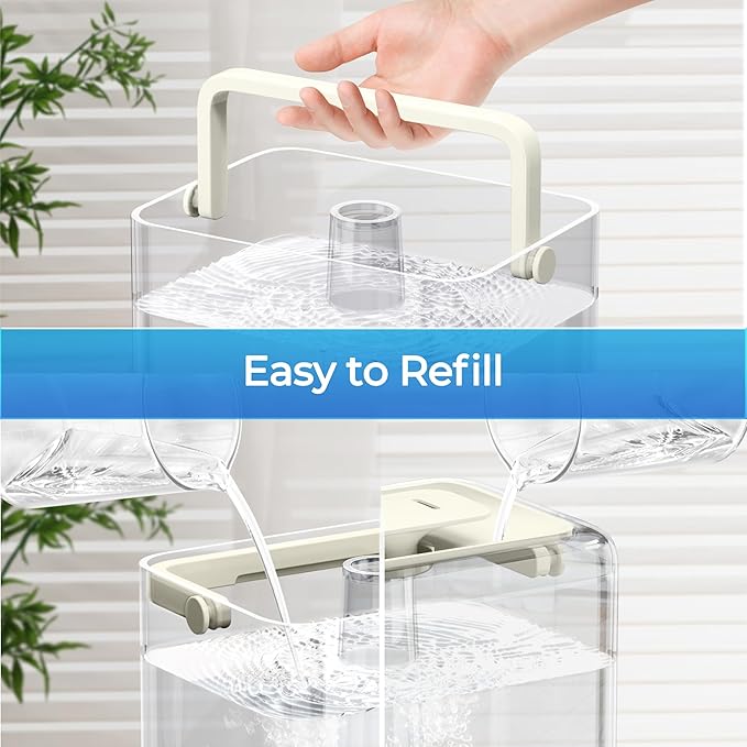 CHIVALZ Humidifiers for Bedroom, 6L Cool Mist Humidifiers for Baby Nursery, 26dB Quiet, 50H Runtime, Top Fill Humidifier for Large Room, Home, Plants, Nightlight, Oil Diffuser 1 Pack