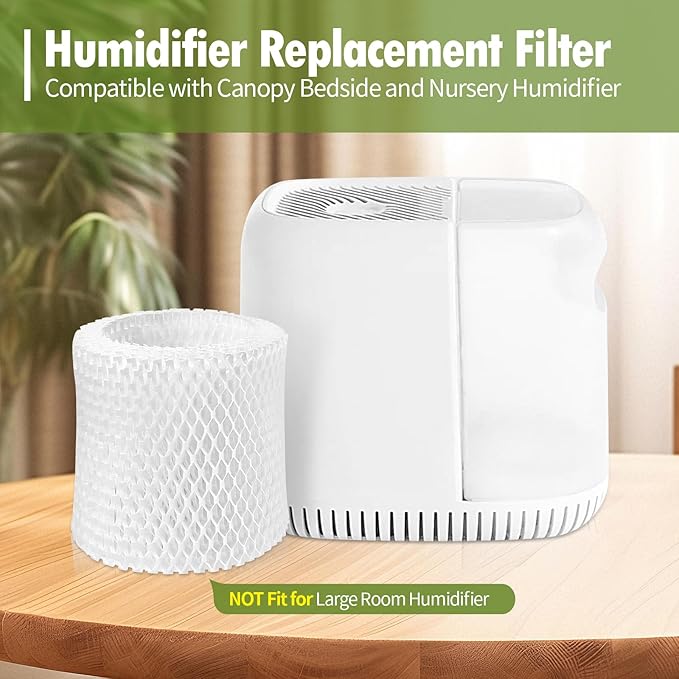 Humidifier Wicking Replacement Filter Compatible with Canopy Bedside and Nursery Humidifiers, Paper Filter, 3-Pack